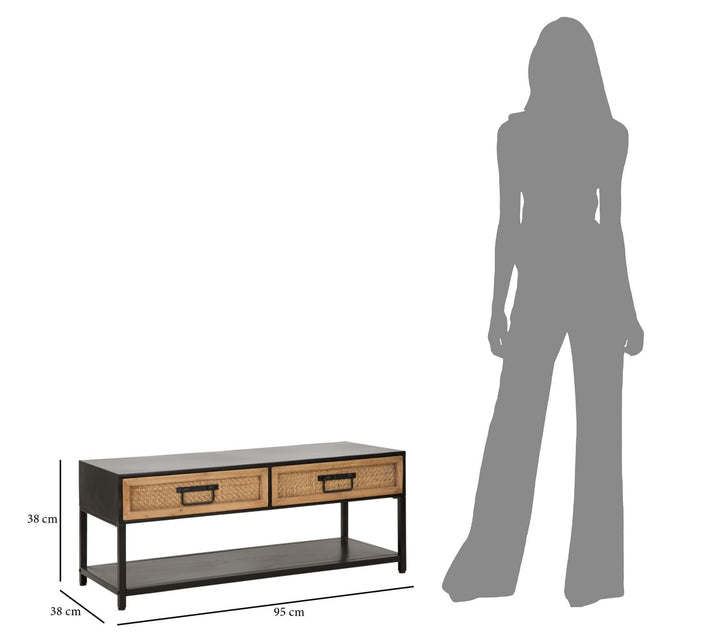 Boho chic tv-møbel, jern og mdf – 95x38x38 cm