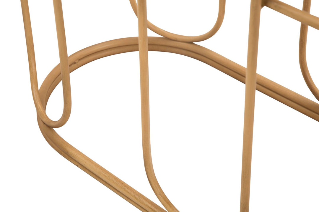 Boho chic konsolbord i jern og rattan – 110x32x77 cm