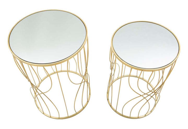 Glam borde i guldfarve, metal og MDF – 38x55 33x50 cm