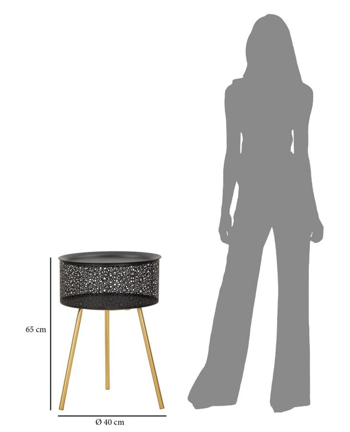 Glam bord i sort og guldfarve, metal – 40x65 cm