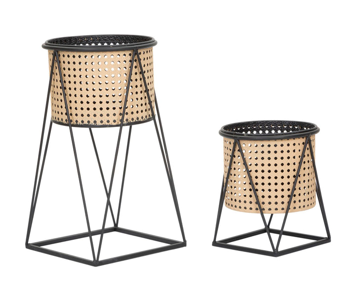 Boho chic vaser, metal – 21x40, 19x22 cm