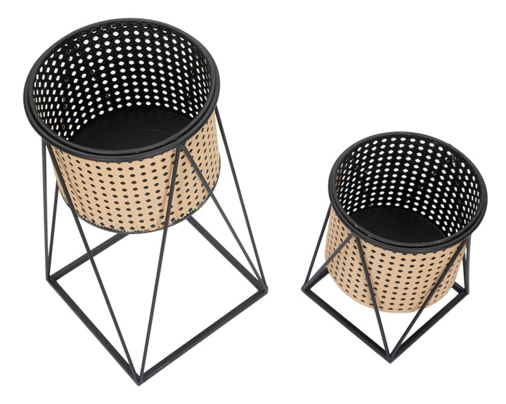 Boho chic vaser, metal – 21x40, 19x22 cm