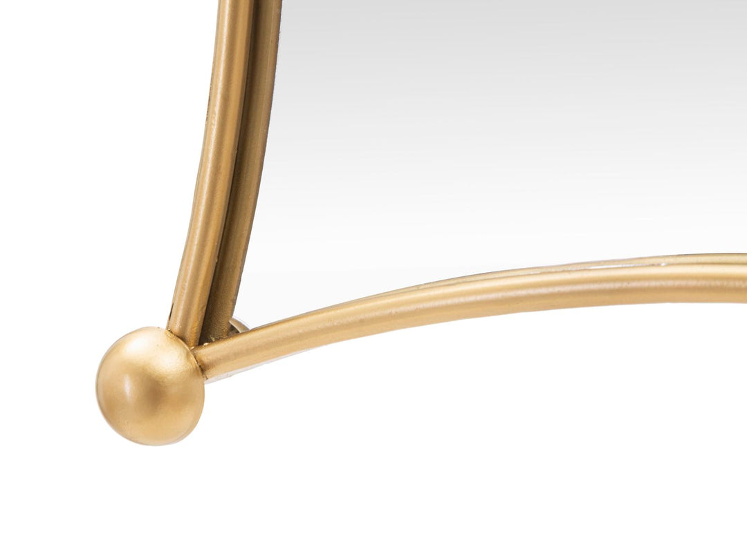 Glam spejl med guldfarvet kant, jern, MDF – 68x3x5 cm