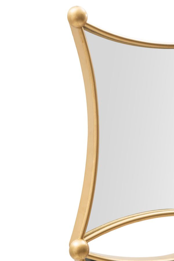 Glam spejl med guldfarvet kant, jern, MDF – 68x3x5 cm