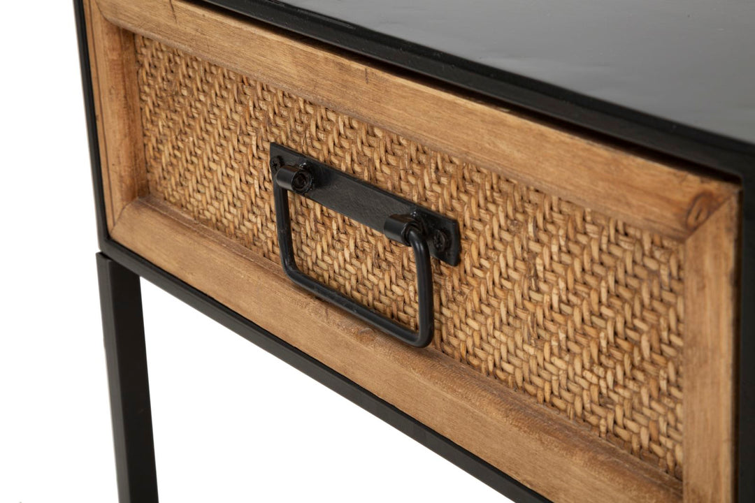 Boho chic sengebord, jern og mdf – 45x40x51 cm