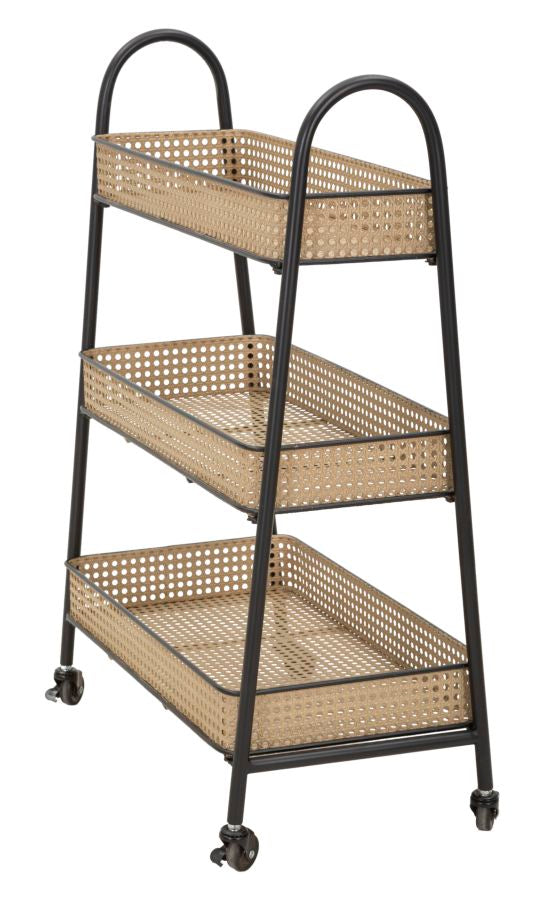 Boho chic rullevogn i metal  – 60x30x80 cm