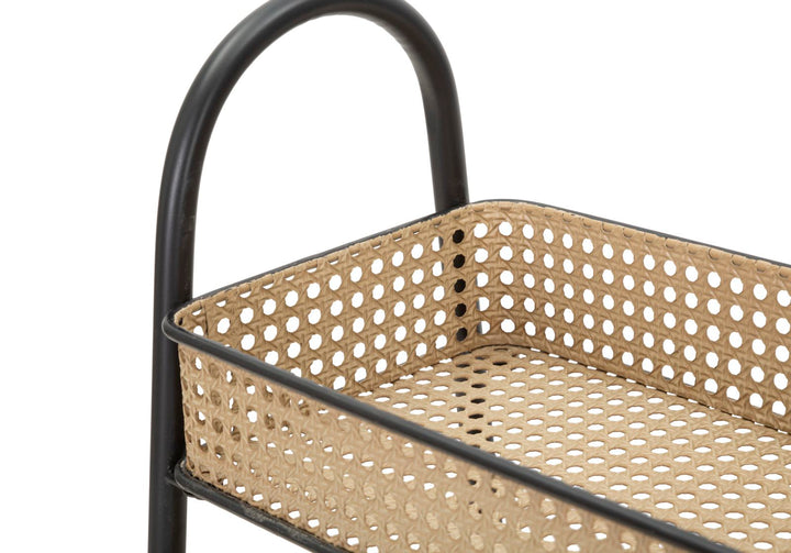 Boho chic rullevogn i metal  – 60x30x80 cm