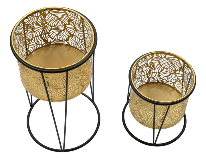 Glam vaser i guldfarve, metal – 21x40 19x22 cm