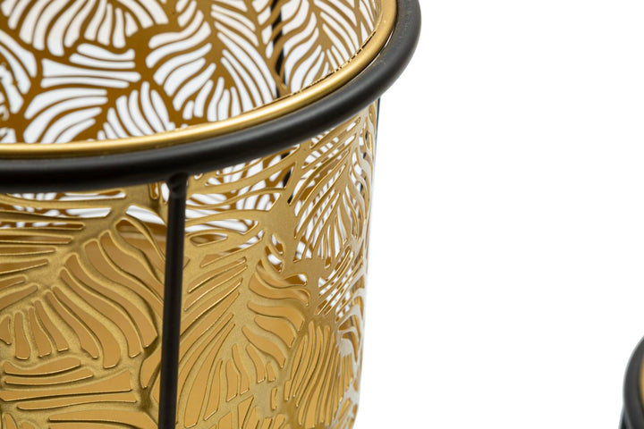 Glam vaser i guldfarve, metal – 21x40 19x22 cm