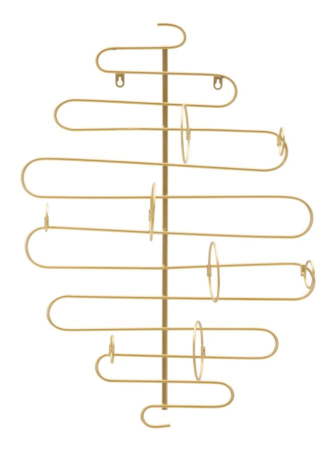 Glam vinreol i guldfarve, metal – 53x13x72 cm