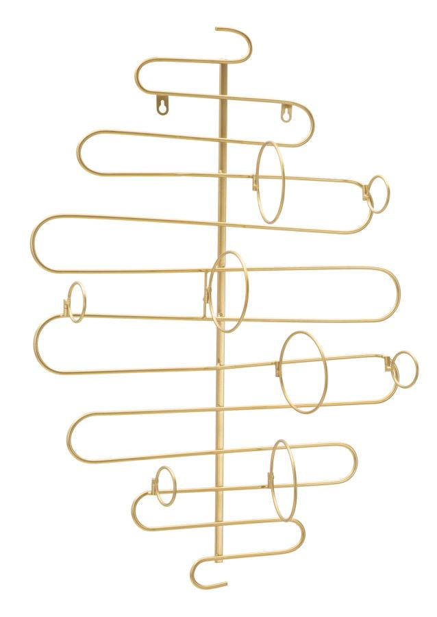 Glam vinreol i guldfarve, metal – 53x13x72 cm