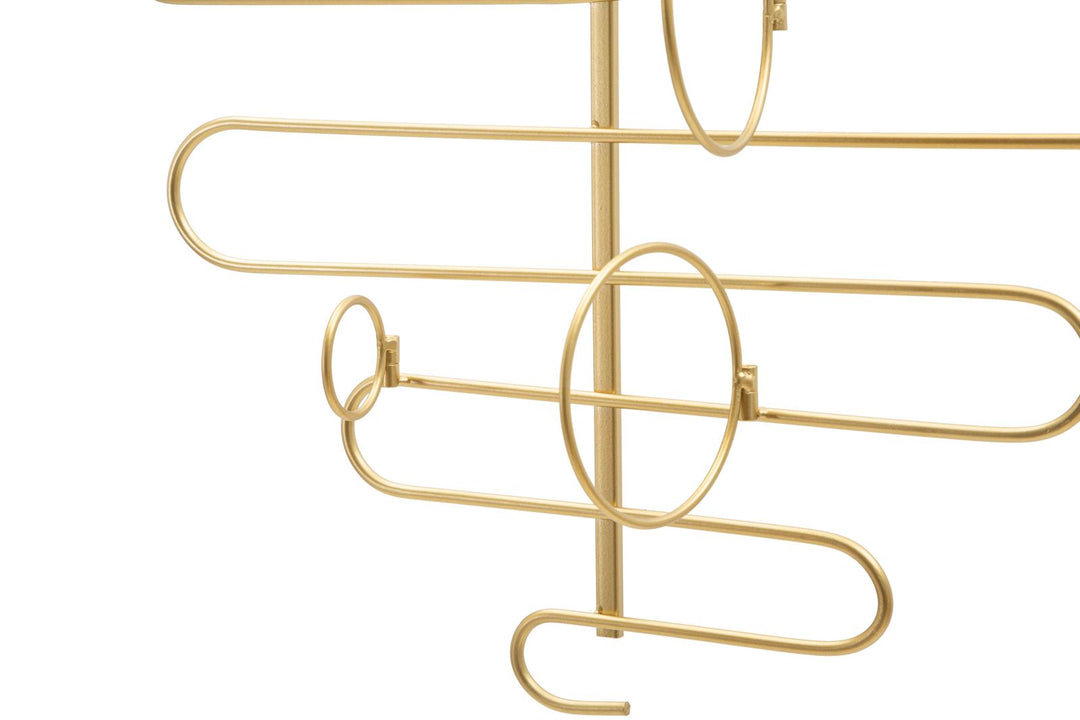 Glam vinreol i guldfarve, metal – 53x13x72 cm