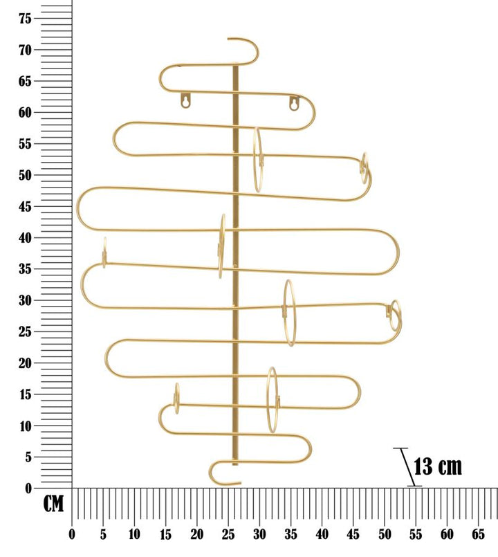 Glam vinreol i guldfarve, metal – 53x13x72 cm