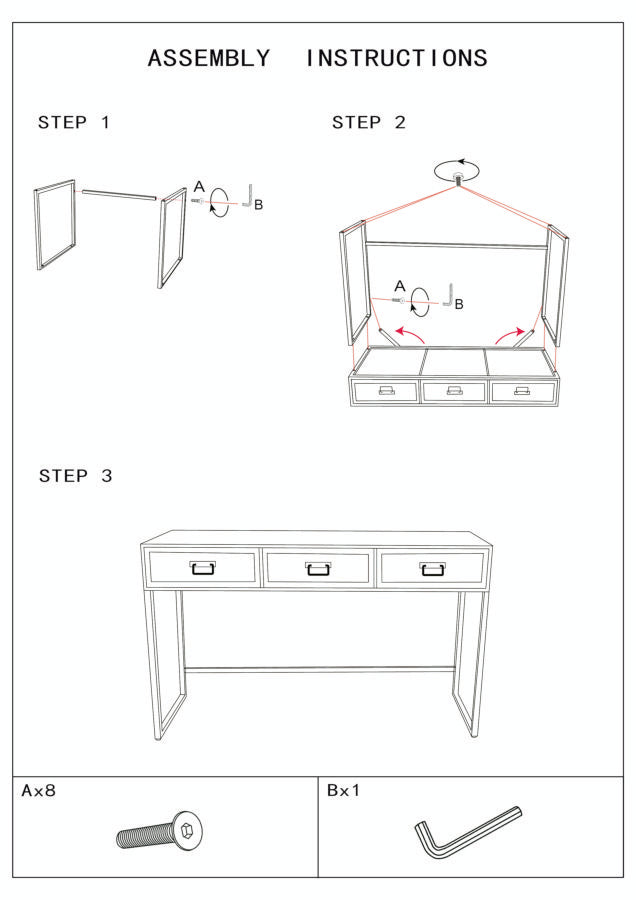 Boho chic konsolbord, metal og mdf – 120x35x78 cm