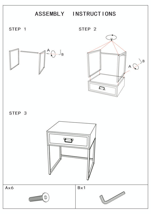 Boho chic sengebord, jern og mdf – 45x40x51 cm
