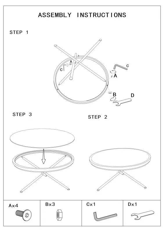 Boho chic bord i jern, glas og rattan – 70x5x65 cm
