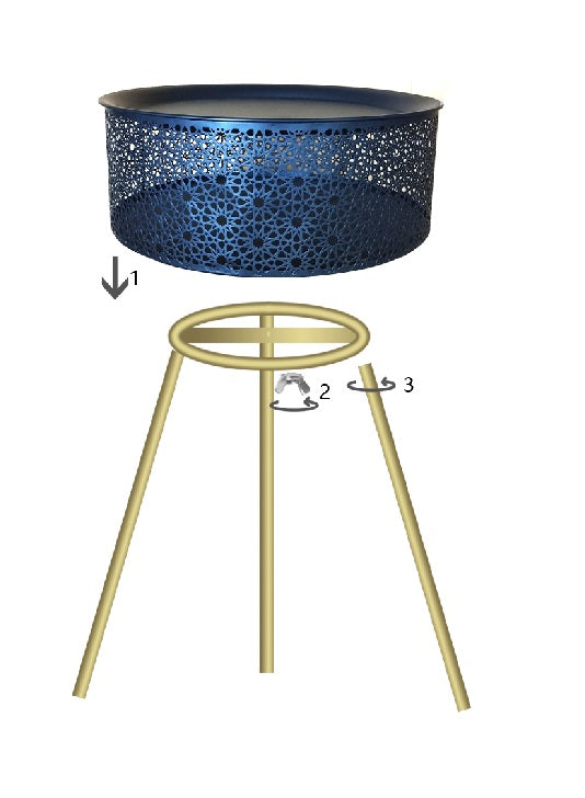 Glam bord i sort og guldfarve, metal – 40x65 cm