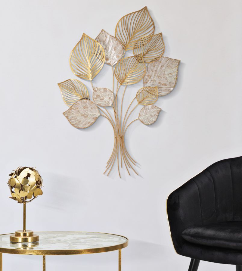 Glam dekoration i metal, guldfarvet  – 63x4x85 cm