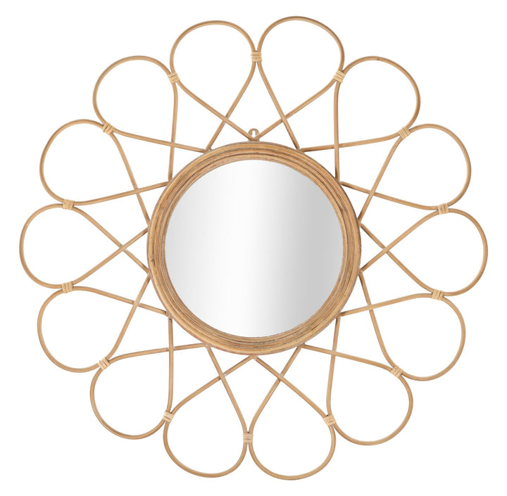 Boho chic spejl, rattan, metal – 65x5x3 cm