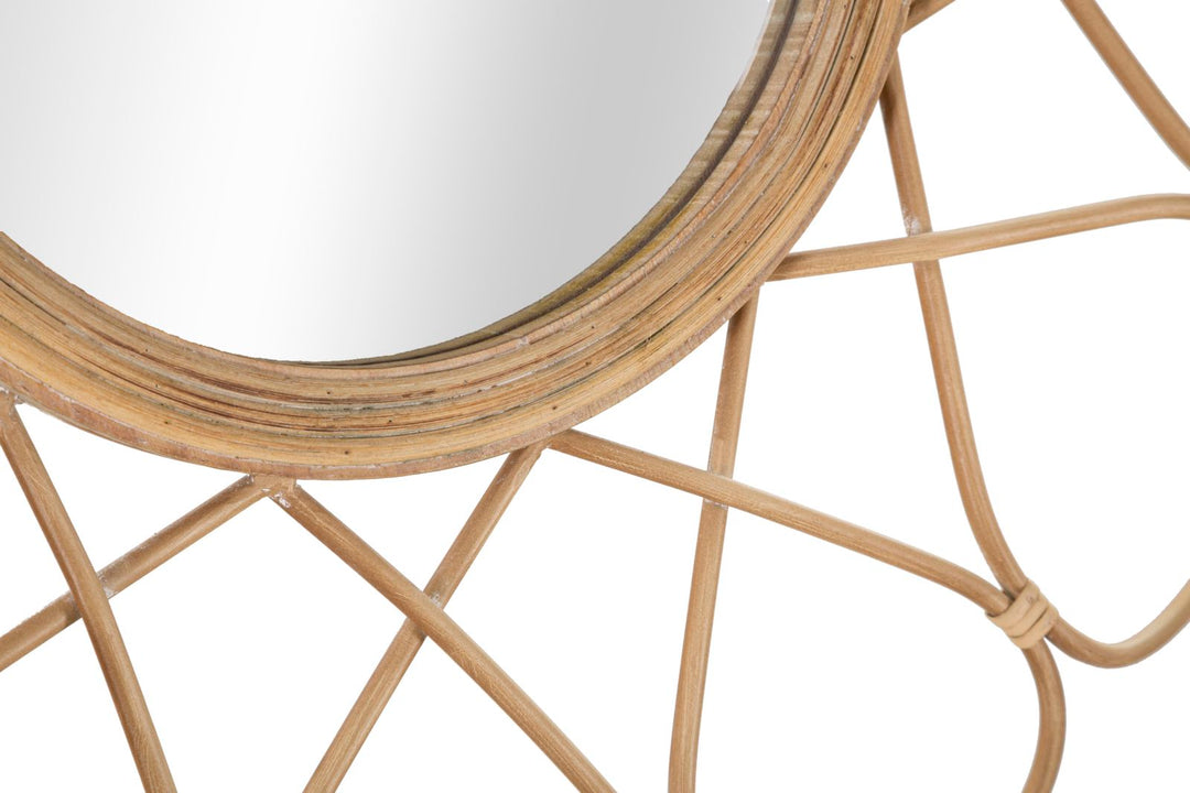 Boho chic spejl, rattan, metal – 65x5x3 cm