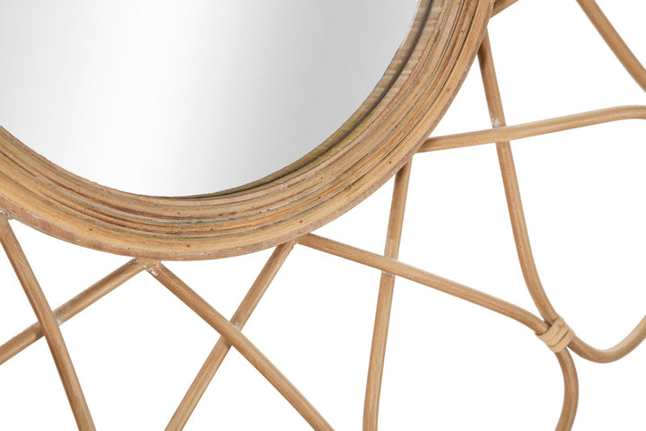 Boho chic spejl, rattan, metal – 65x5x3 cm