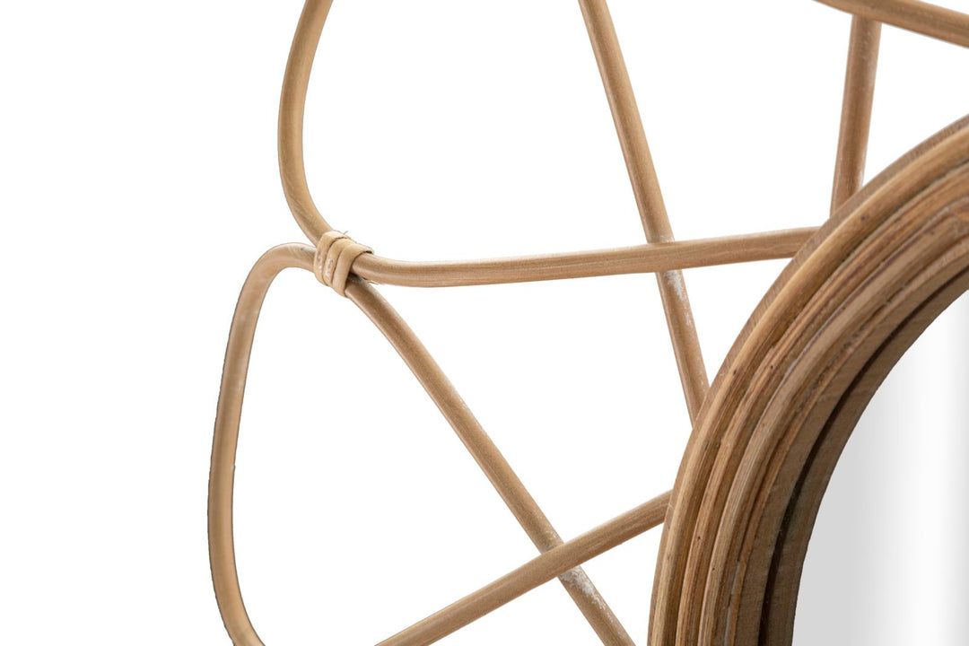 Boho chic spejl, rattan, metal – 65x5x3 cm