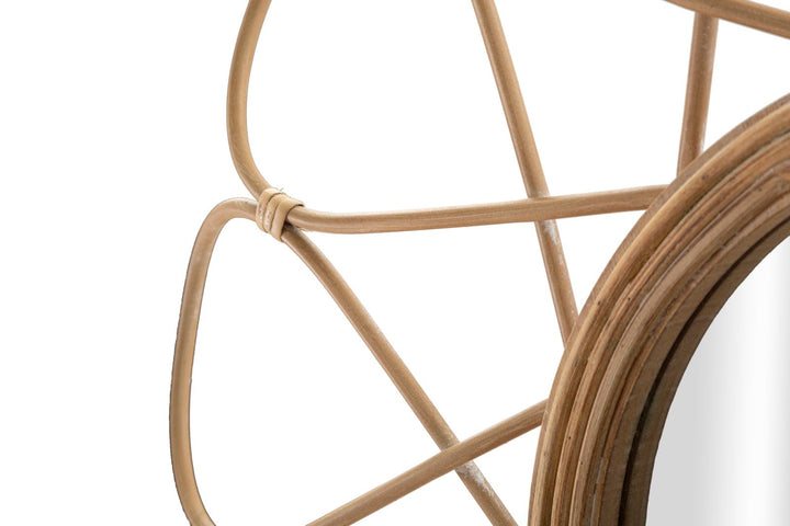 Boho chic spejl, rattan, metal – 65x5x3 cm
