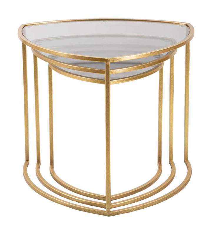 Glam sofaborde i metal og glas – 60x50 og 50x45 og 40x40 cm