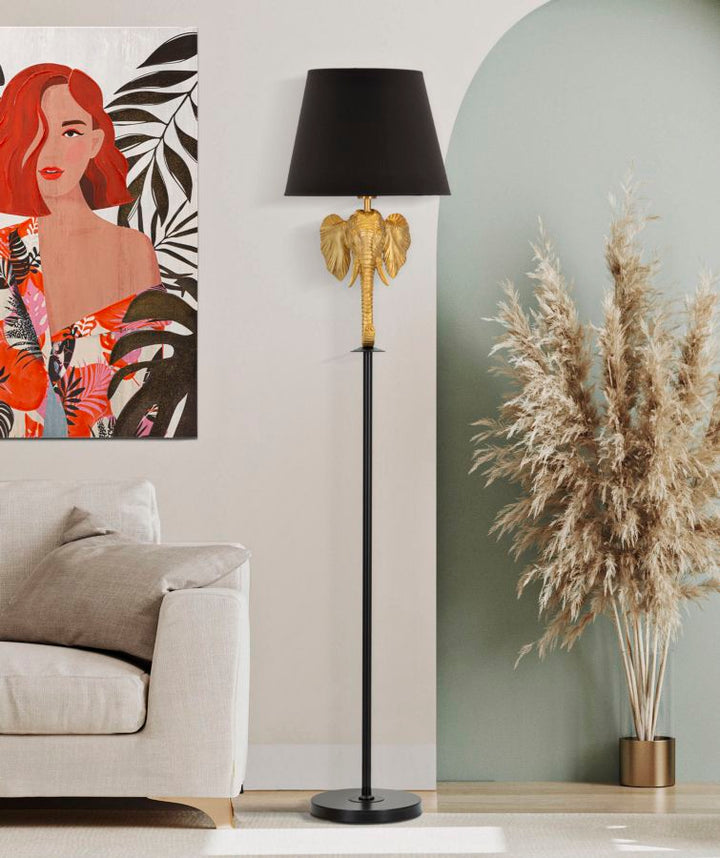 Glam gulvlampe, polyresin, metal og stof – 37x164 cm