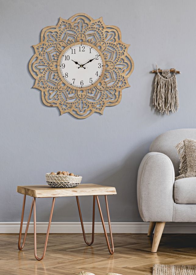 Boho chic ur i hvid, MDF – 60x4x5 cm