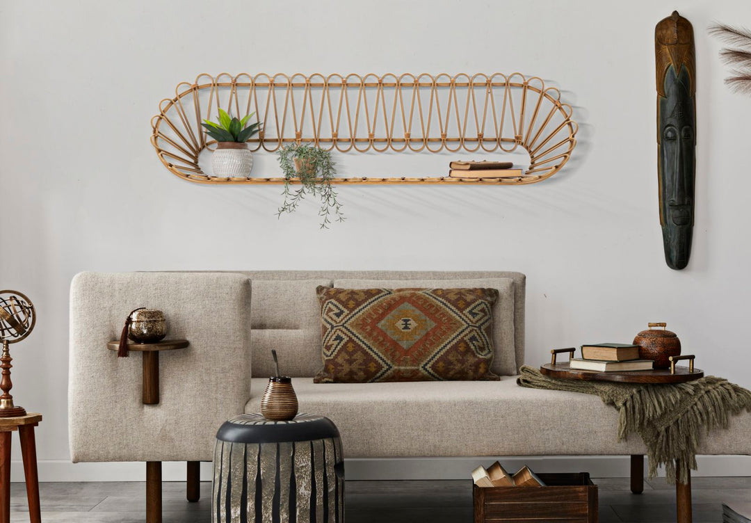 Boho chic hylde i metal – 162x28x43 cm