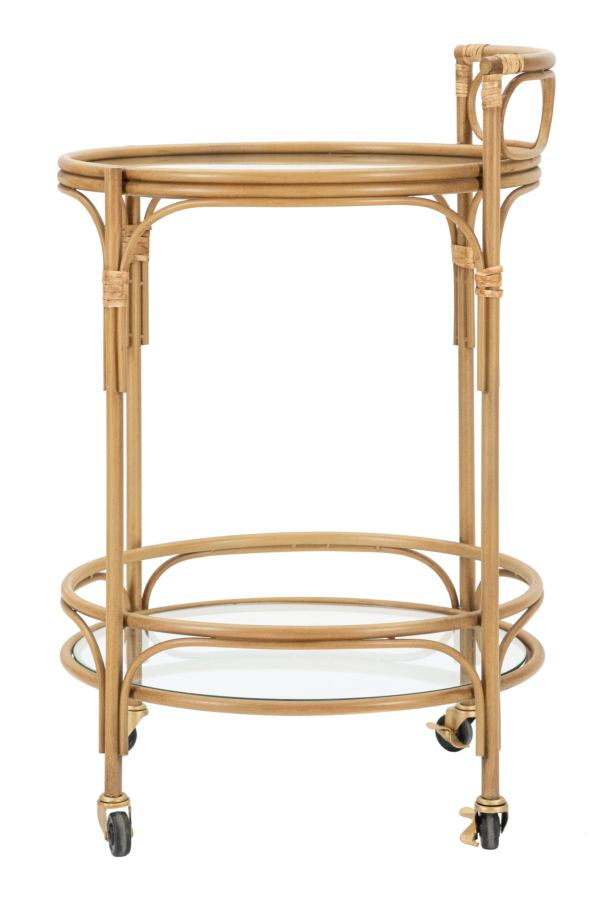 Boho chic rullevogn, metal og glas – 51x74 cm