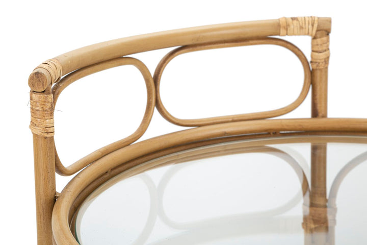 Boho chic rullevogn, metal og glas – 51x74 cm