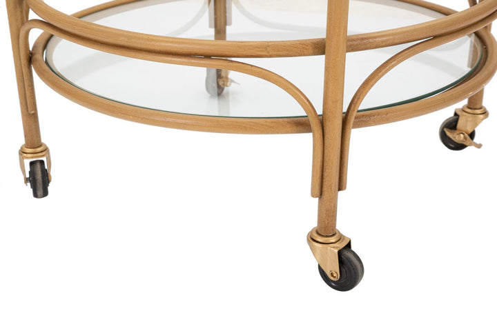 Boho chic rullevogn, metal og glas – 51x74 cm