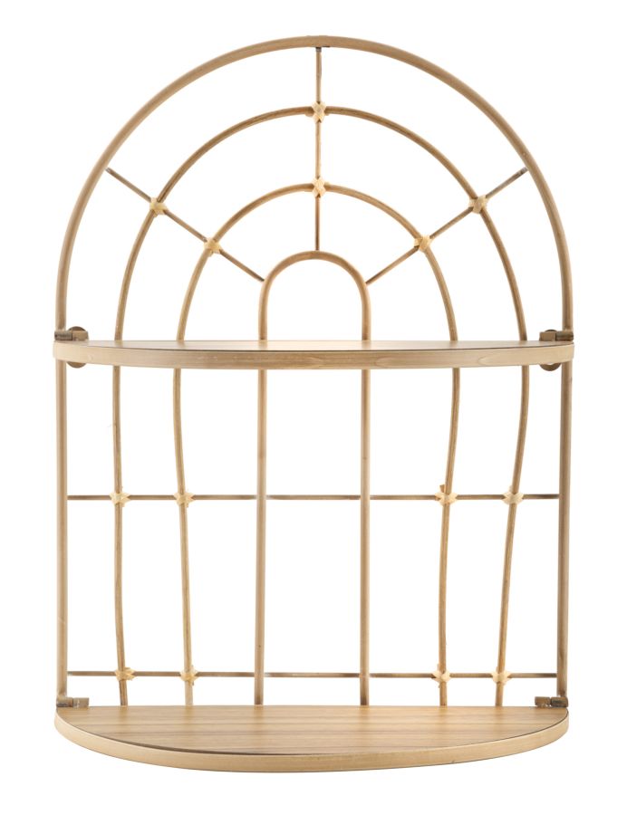 Boho chic hylde i mdf, metal, rattan – 34x5x18 45x5 cm