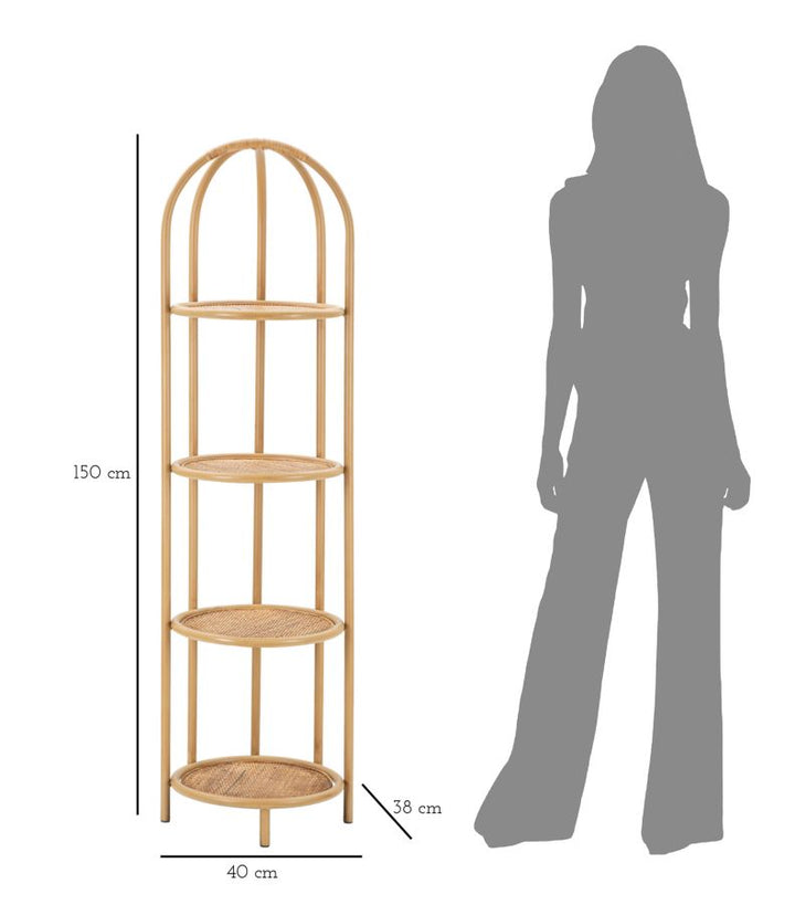 Boho chic reol, rattan – 40x38x150 cm