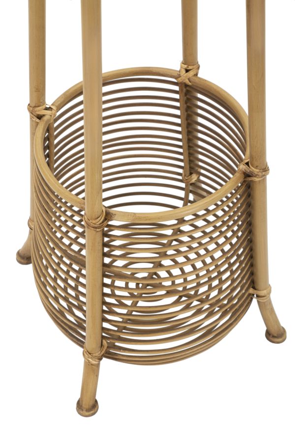 Boho chic paraplystativ i rattan – 49x49x175 cm
