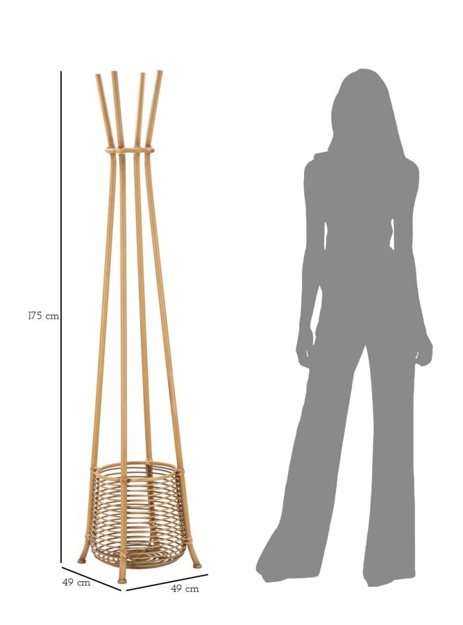 Boho chic paraplystativ i rattan – 49x49x175 cm