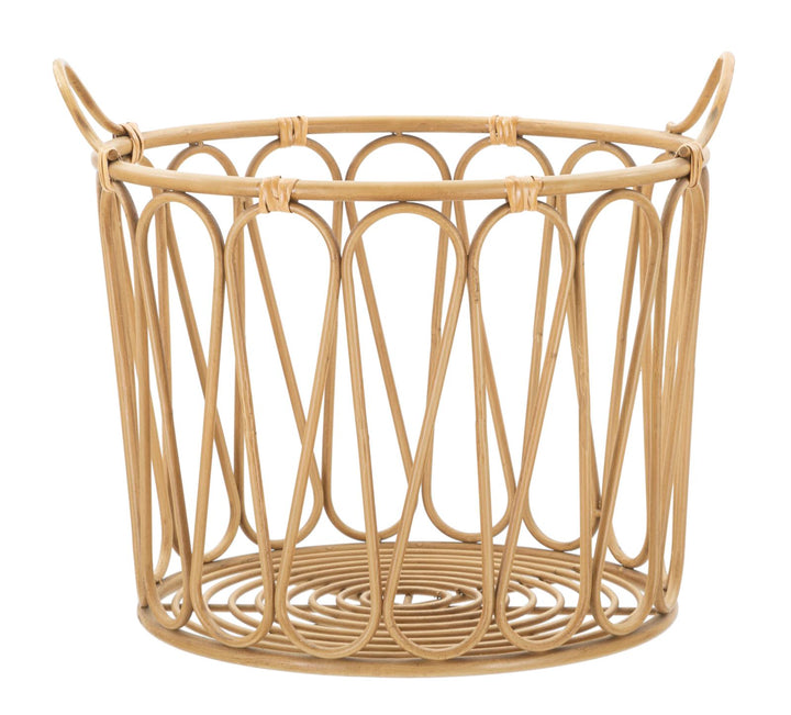 Boho chic kurv i metal og plast – 49x6x42 cm