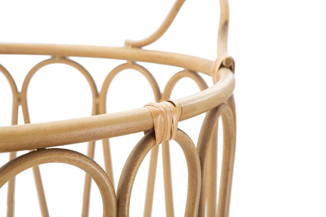 Boho chic kurv i metal og plast – 49x6x42 cm