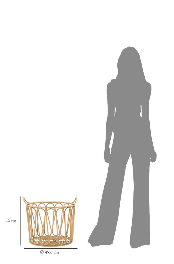 Boho chic kurv i metal og plast – 49x6x42 cm