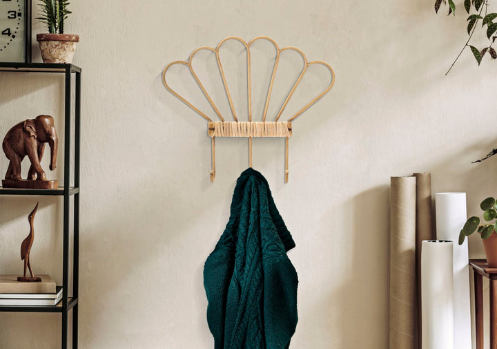 Boho chic vægdekoration i jern og plast – 37x5x5 32x5 cm