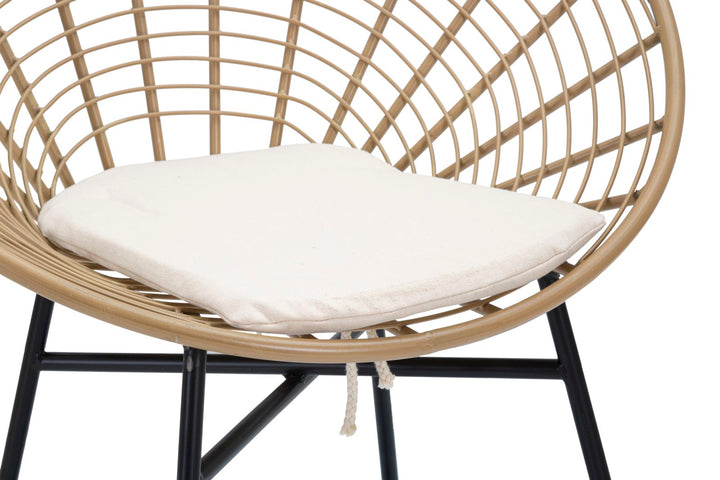 Boho chic stol i metal, polyester og plast – 72x56x5 cm