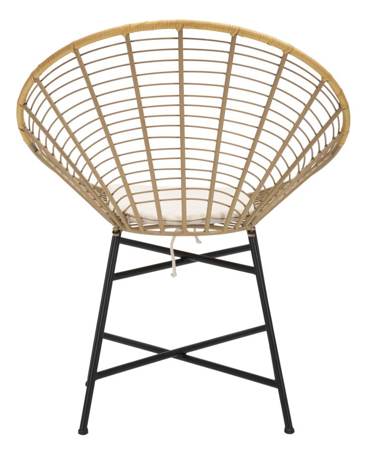 Boho chic stol i metal, polyester og plast – 72x56x5 cm