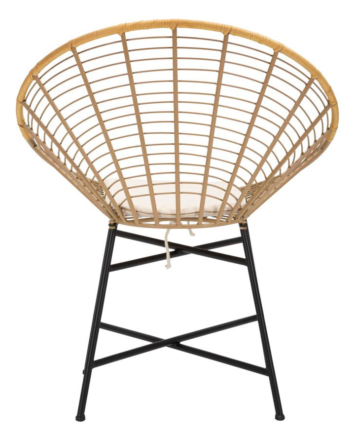 Boho chic stol i metal, polyester og plast – 72x56x5 cm