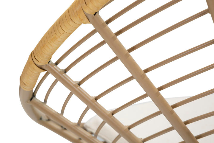 Boho chic stol i metal, polyester og plast – 72x56x5 cm