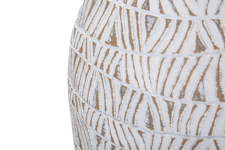 Boho chic vase i hvid, polyresin – 30x5x11 5x46x5 cm