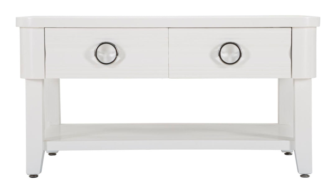 Glam bord i hvid, træ, mdf og metal – 90x60x47 cm