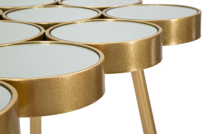 Glam bord i guldfarve, metal og MDF – 100x55x70 cm