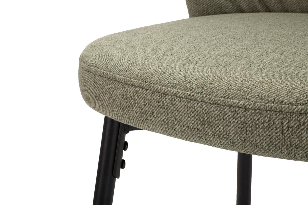 Glam barstole i træ, metal og stof, sæt med 2 styks – 52x59x108 cm